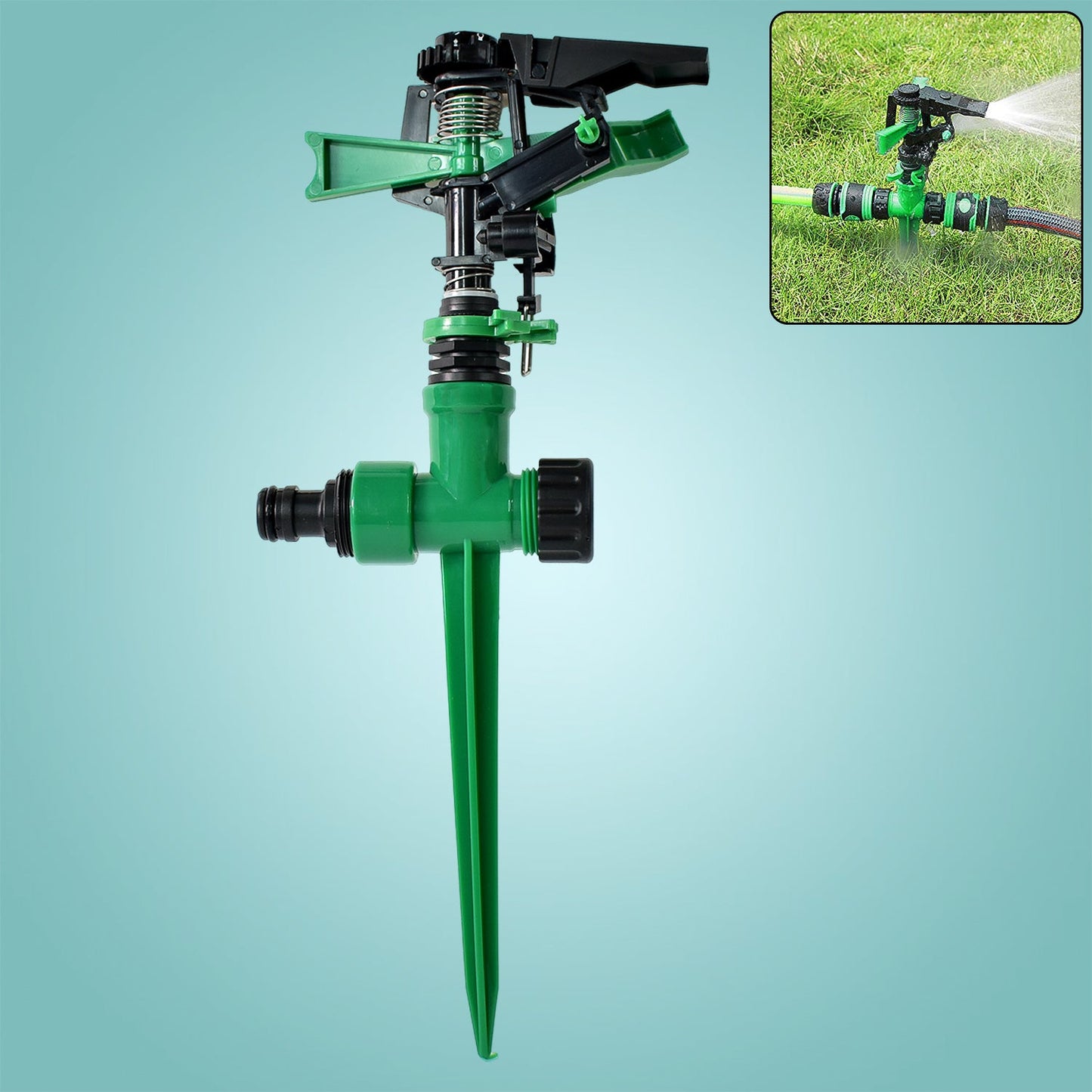 360-Degree Rotating Garden Impact Sprinkler for Efficient Irrigation - 1pc