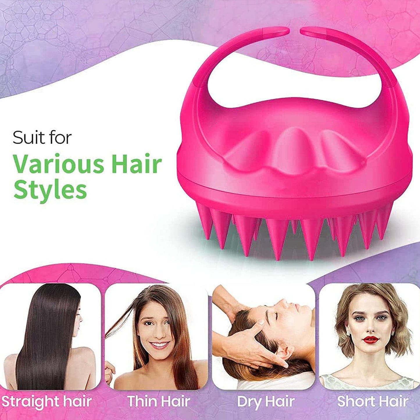 Scalp Massager & Shampoo Brush with Soft Silicone Bristles
