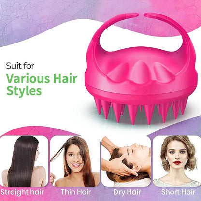 Scalp Massager & Shampoo Brush with Soft Silicone Bristles
