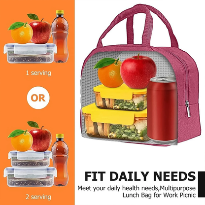 Lunch Box Bag for Women & Men – Insulated Reusable Tote with Zipper, Pockets & Handles