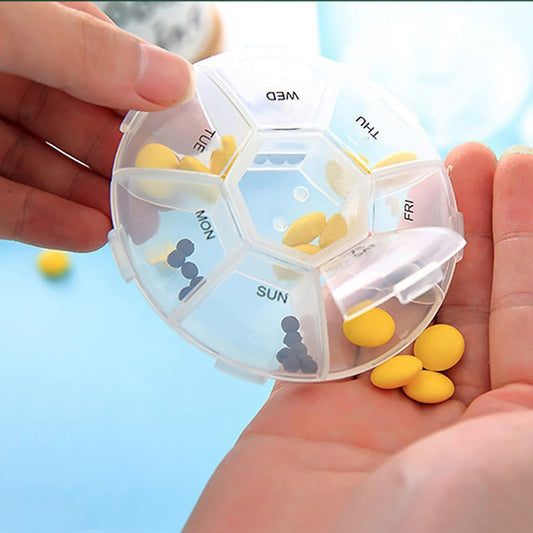 7-Sided Portable Pill Box – Weekly Medicine & Vitamin Organizer