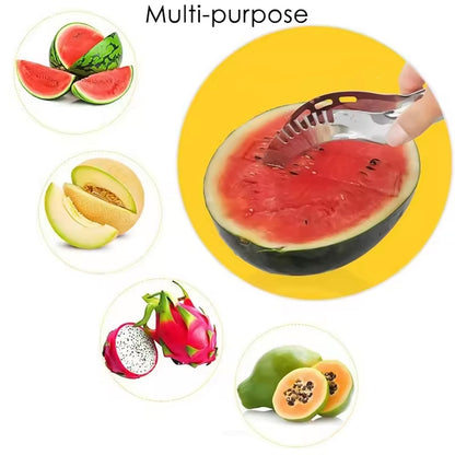 3-in-1 Stainless Steel Watermelon Slicer & Corer – Easy Fruit Cutter