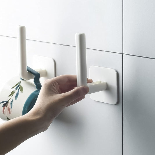 Multipurpose Hanging Shelf Organizer with Adhesive Hooks (Set of 2)