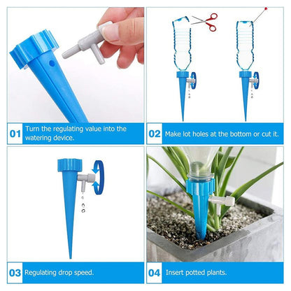 Adjustable Self-Watering Spikes – Slow Release Irrigation System for Plants - Pack of 10