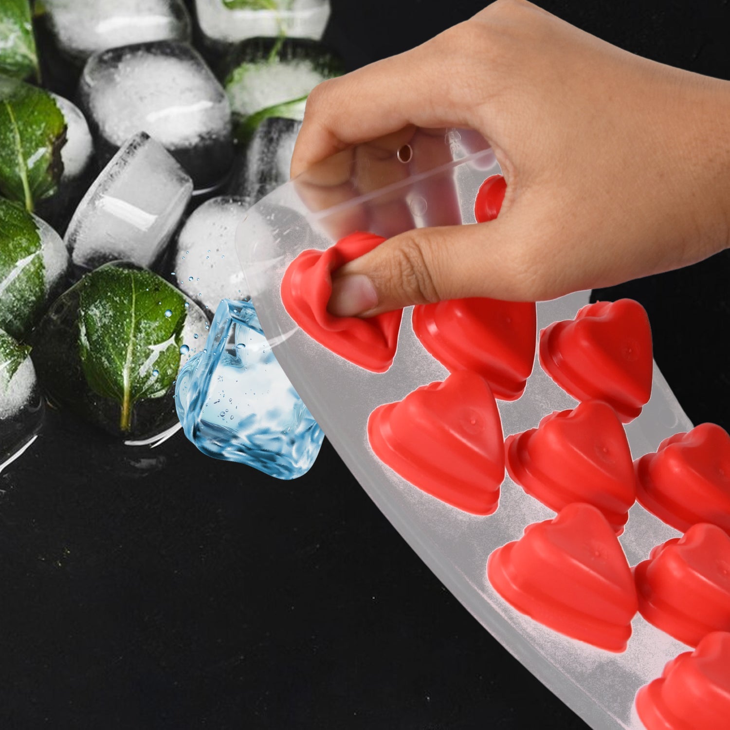 Creative Silicone Heart-Shape Mould for Ice and Chocolate
