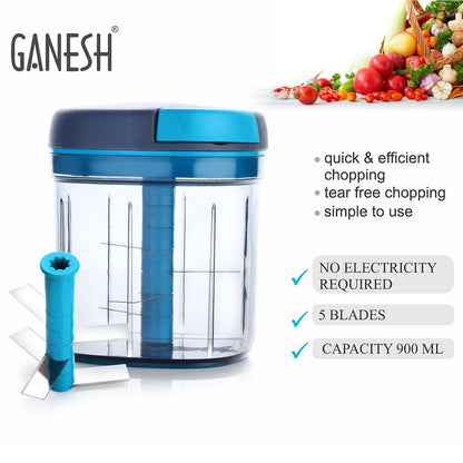 Ganesh Quick Vegetable Chopper, 725ml – Manual Chopper, 1 Unit