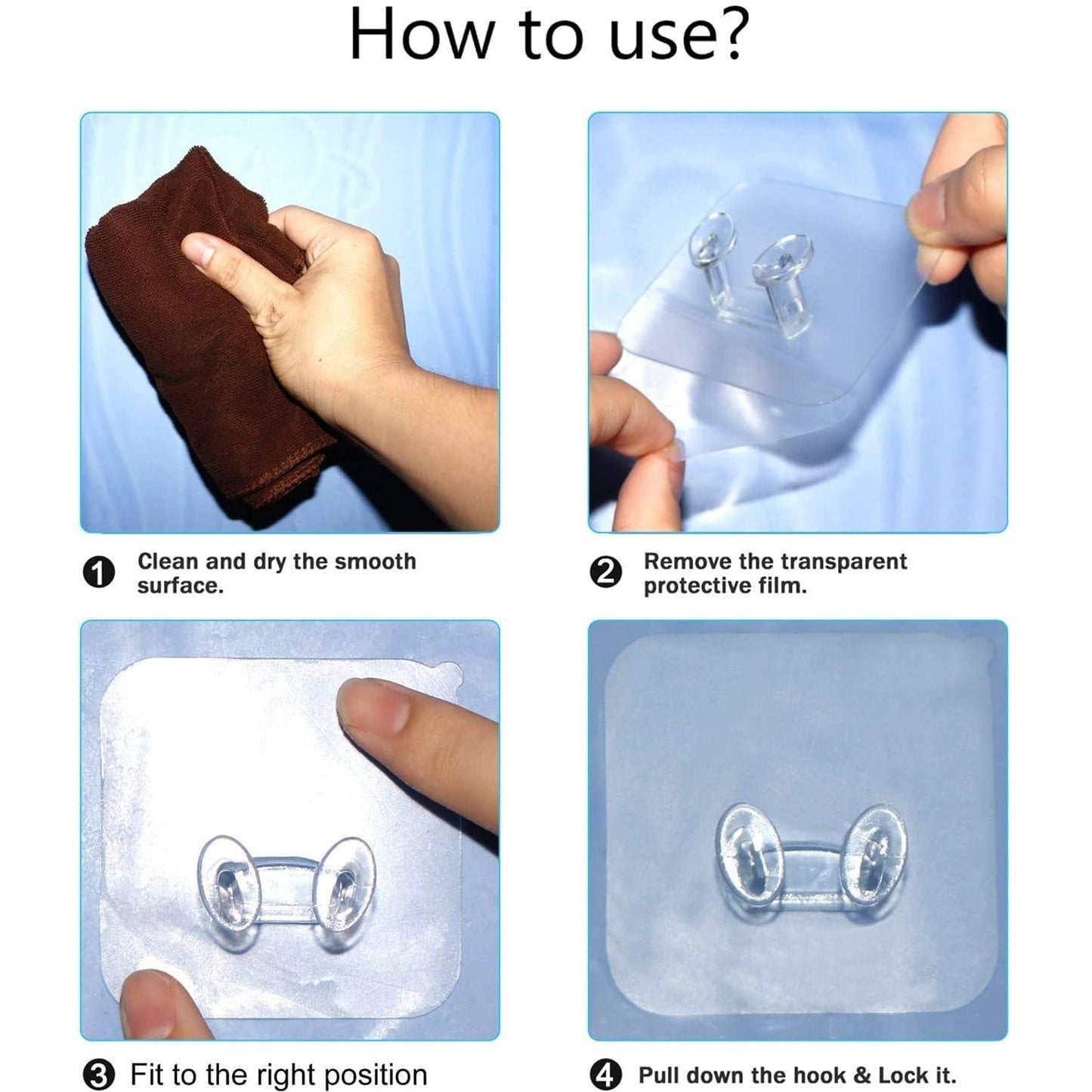 Self-Adhesive Wall Hook for Kitchen Tools and Power Plugs – Drill-Free & Waterproof (10 pcs)