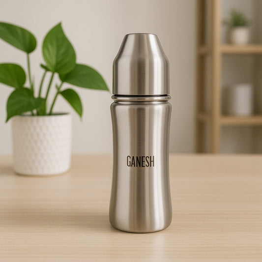Ganesh Stainless Steel Baby Feeding Bottle, 250ml, BPA Free