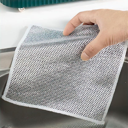 One-Sided Multipurpose Microfiber Cloths, Scrubber (20x20 cm) - Pack of 10