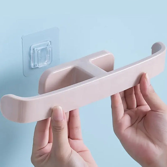 Self-Adhesive Bathroom Towel & Slipper Rack – Wall Mounted | No Drill | Multi-Purpose Holder