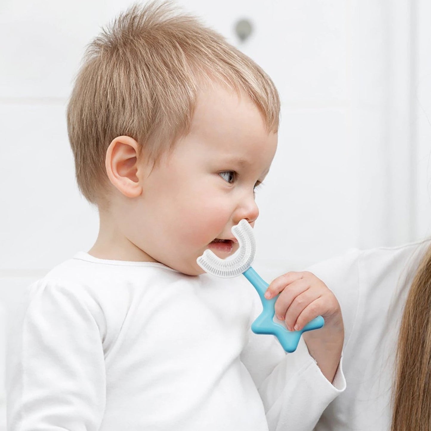 Star/U-Shape Silicone Toothbrush for Kids – Soft & Gentle Oral Care (1 Pc)