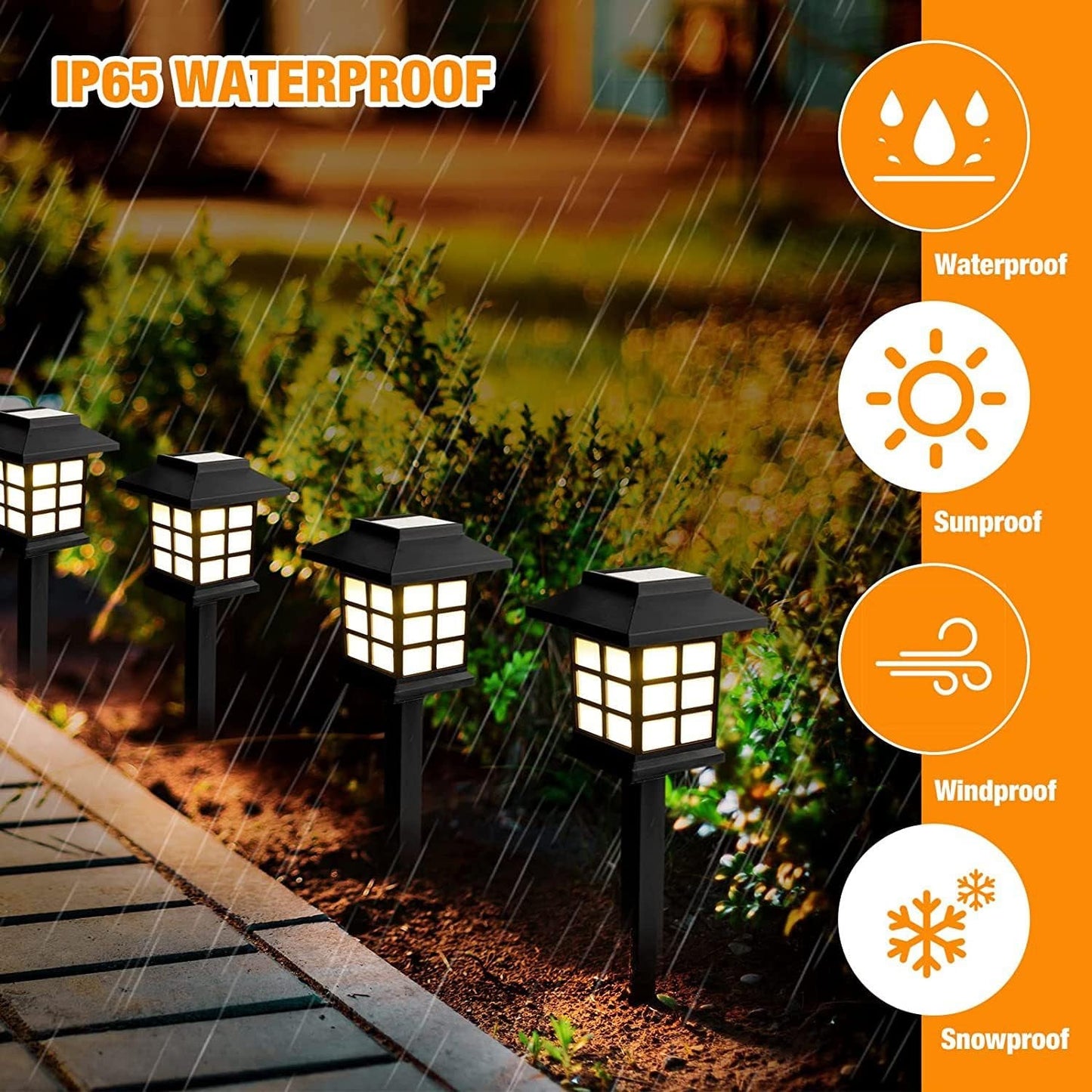 Solar Garden Lights (2 Pc Pack) – Waterproof Outdoor LED Pathway Lights for Patio, Lawn, Yard, and Landscape