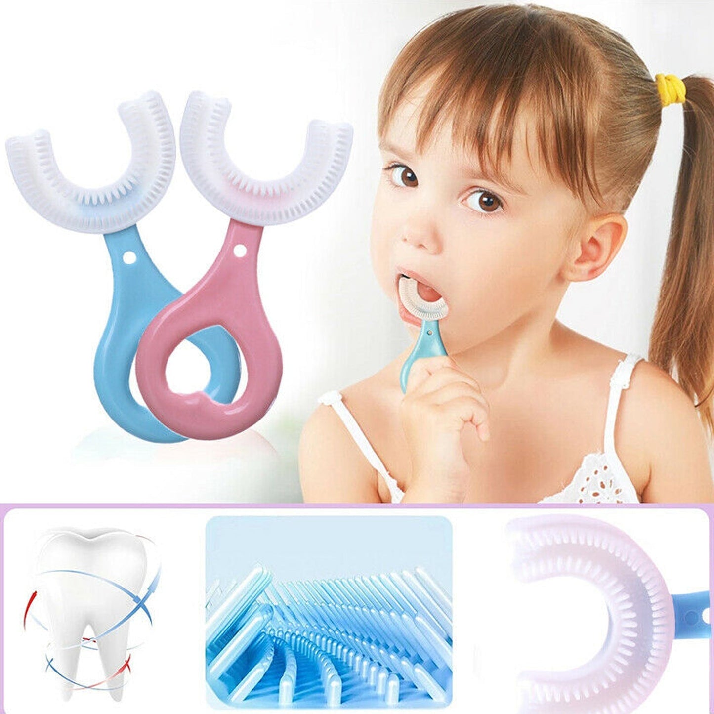 Kids U-Shaped Toothbrush – Soft, Safe & Easy Oral Care (Mix Color)
