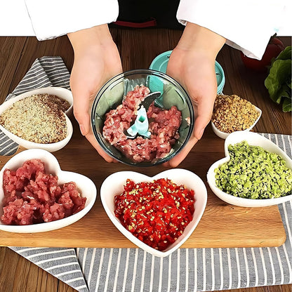 3-Blade Handy Chopper – 450ML Manual Cutter