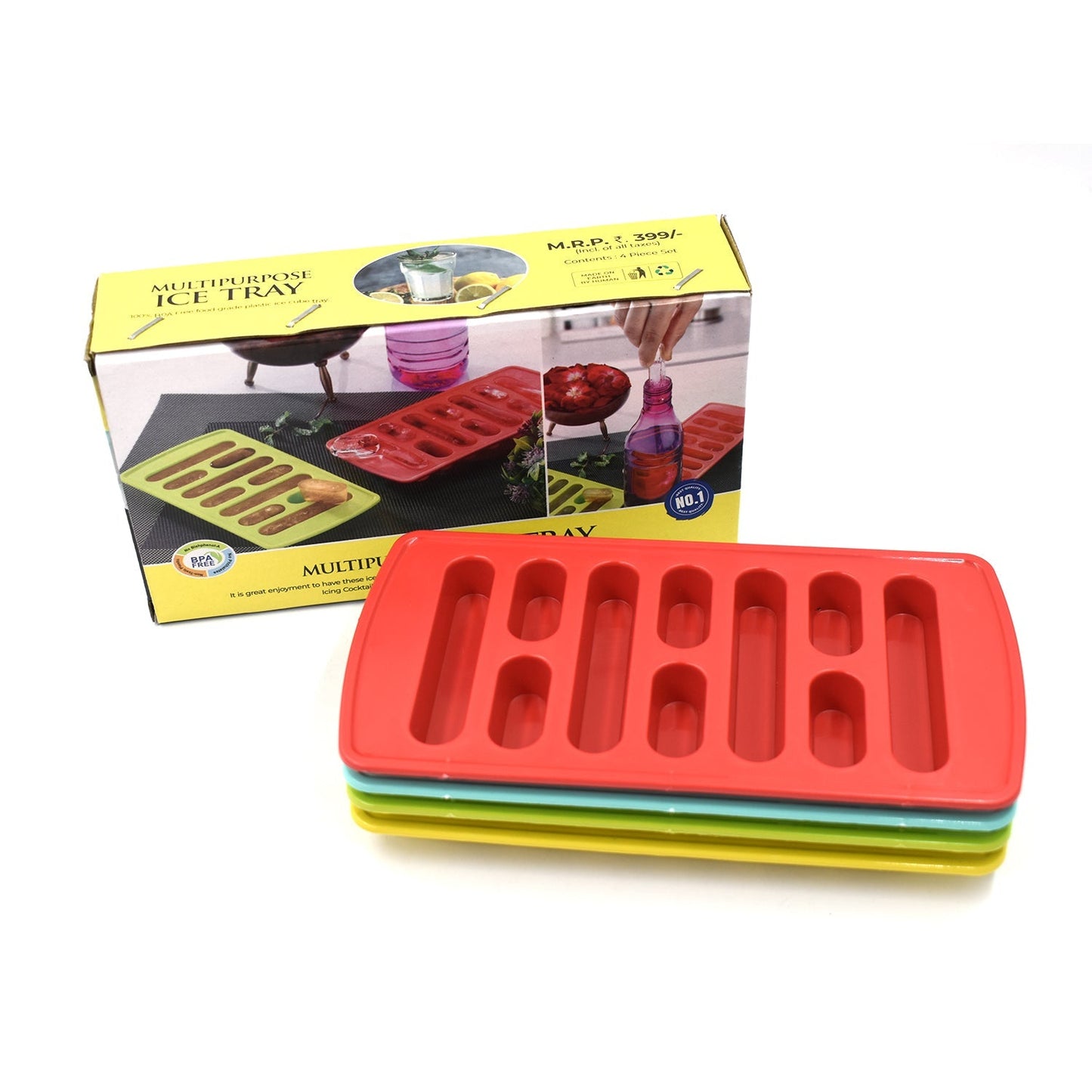 4-Piece Fancy Ice Tray – Creative Shapes for Drinks & Baby Food