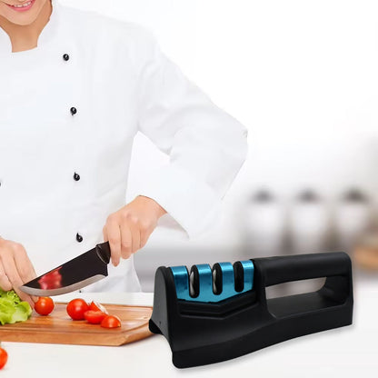 Handeld Kitchen Knife Sharpener for Chefs with 3-Step Sharpening System