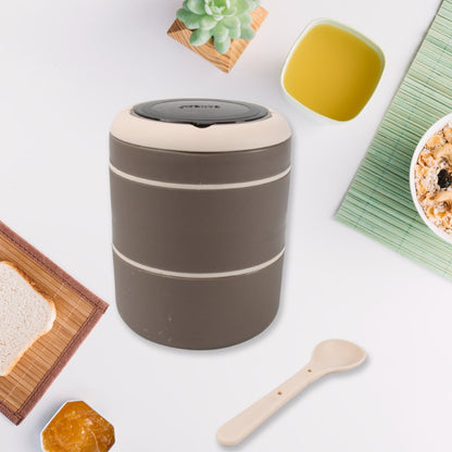 Ganesh Smart Stack 2-Layer Stainless Steel Leakproof Lunch Box – Multicolor