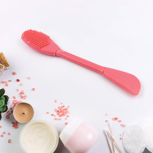 2-in-1 Silicone Mask Brush – Dual-Head Tool for Face Cleansing & Mask Use