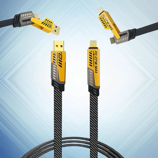 4-in-1 65W Fast Charging Cable – Multiport USB-C to Type-C & Lightning (94cm)