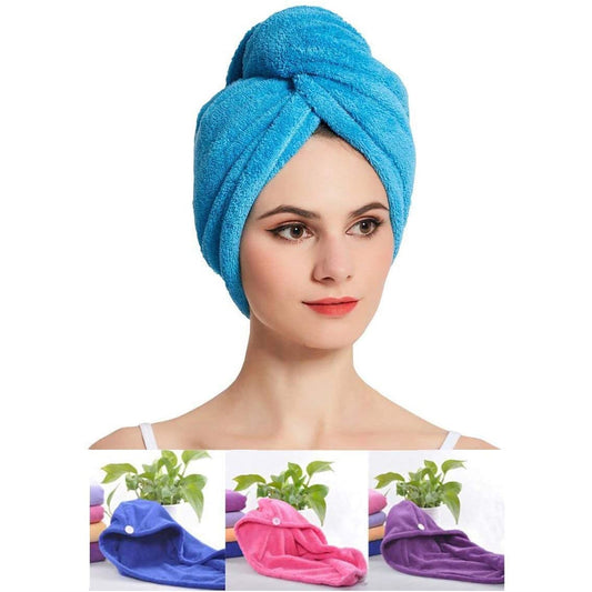 Microfiber Hair Wrap Towel Cap – Quick-Dry Turban for Hair Drying (1 Pc)