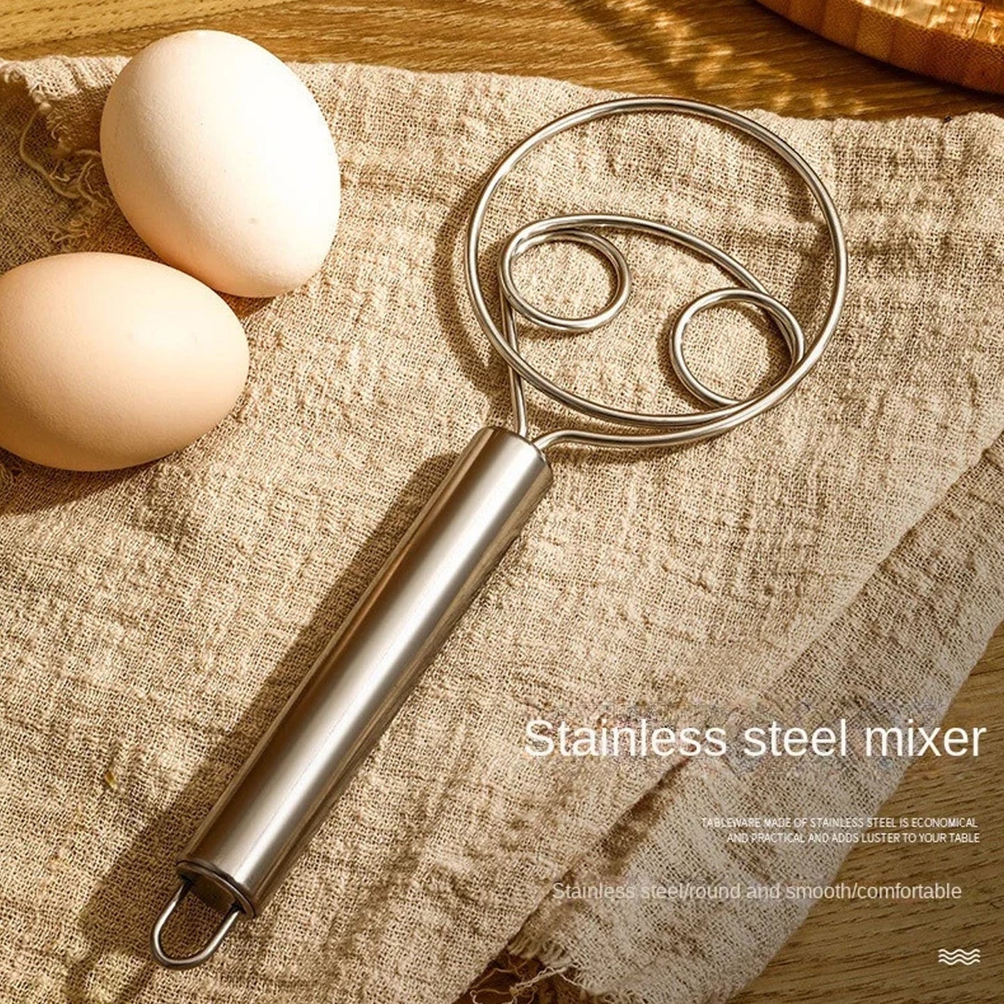 Premium Stainless Steel Dutch Dough Whisk – Hand Mixer for Baking