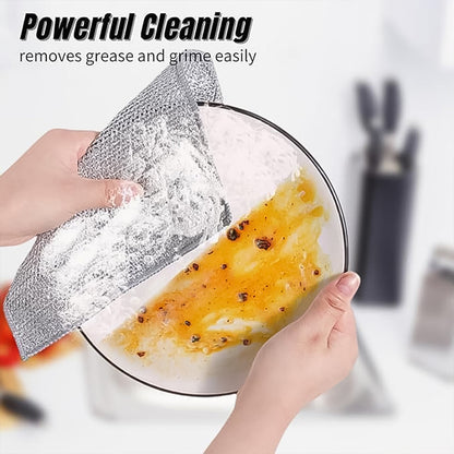 One-Sided Multipurpose Microfiber Cloths, Scrubber (20x20 cm) - Pack of 10