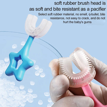 Star/U-Shape Silicone Toothbrush for Kids – Soft & Gentle Oral Care (1 Pc)