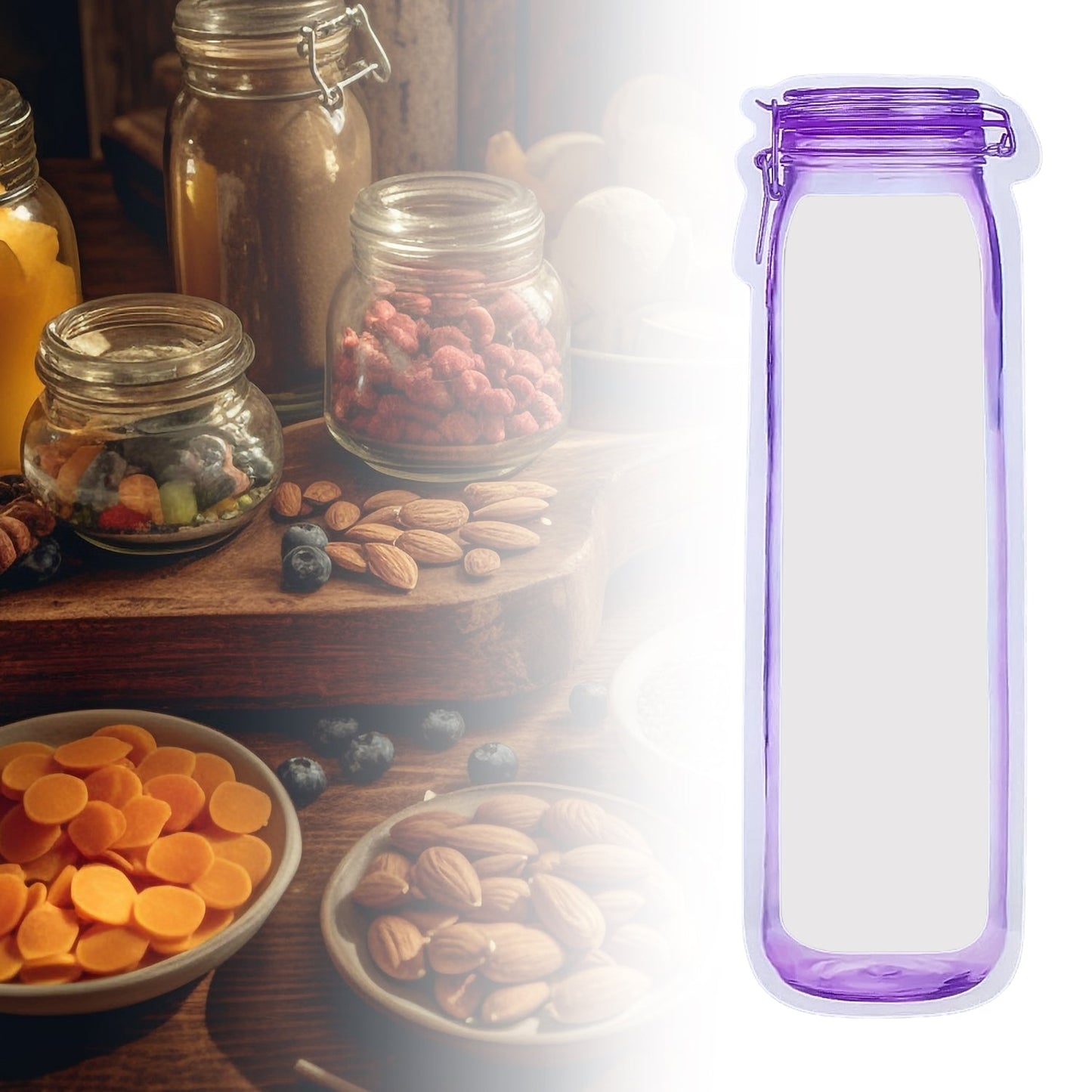 Food Storage Bottle-Shaped Ziplock Bag – Reusable (1 Pc / 500 ML)