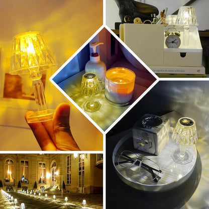 Mini Acrylic LED Crystal Table Lamp – Portable Desk Decor (1 Pc / Small)