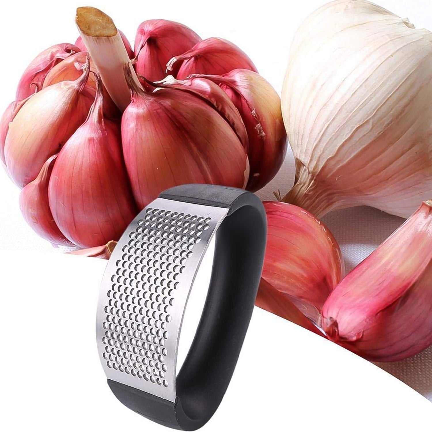 Manual Portable Garlic Crusher – Stainless Steel Garlic Press & Mincer (1 Pc)