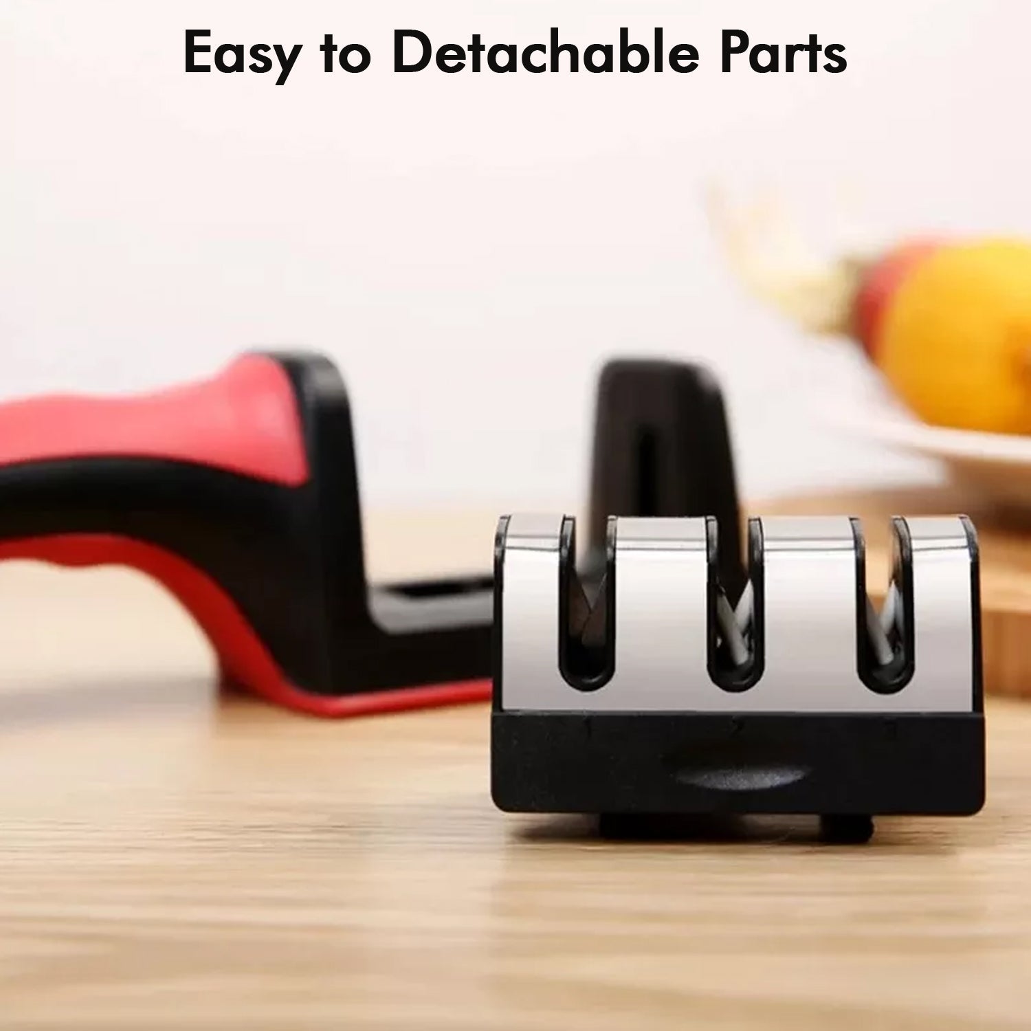 3-Stage Manual Knife Sharpener – Red, for Ceramic & Steel Knives