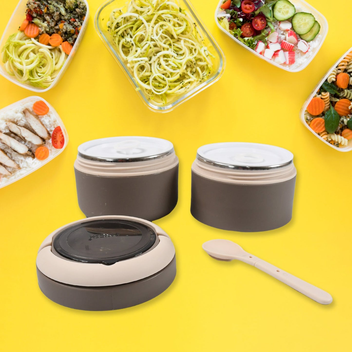 Ganesh Smart Stack 2-Layer Stainless Steel Leakproof Lunch Box – Multicolor