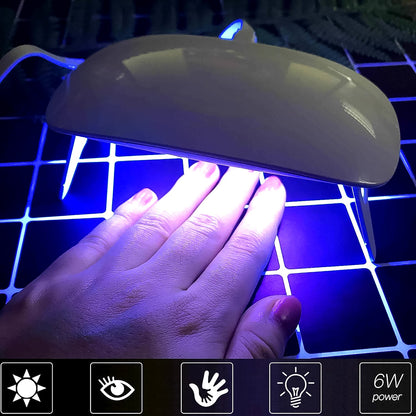 Mini UV LED Nail Dryer Lamp – Portable Gel Nail Light with Timer (1 Pc)