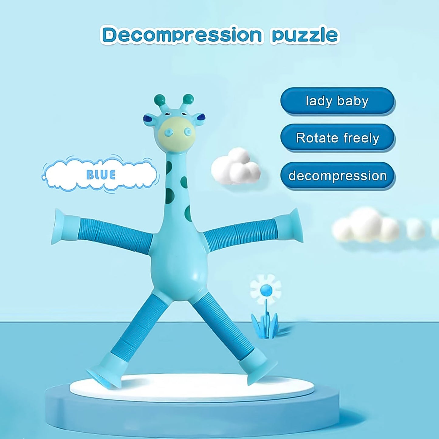 LED Giraffe Telescopic Suction Cup Fidget Toy – Shape-Shifting Fun