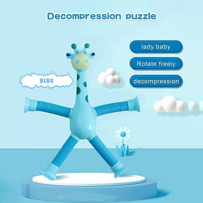 LED Giraffe Telescopic Suction Cup Fidget Toy – Shape-Shifting Fun