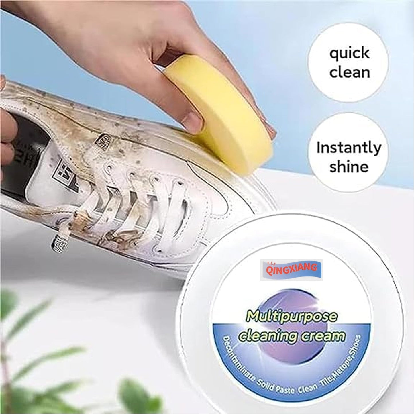 Shoe Cleaning Cream – Stain Remover for Sneakers & Rubber Soles (260g)