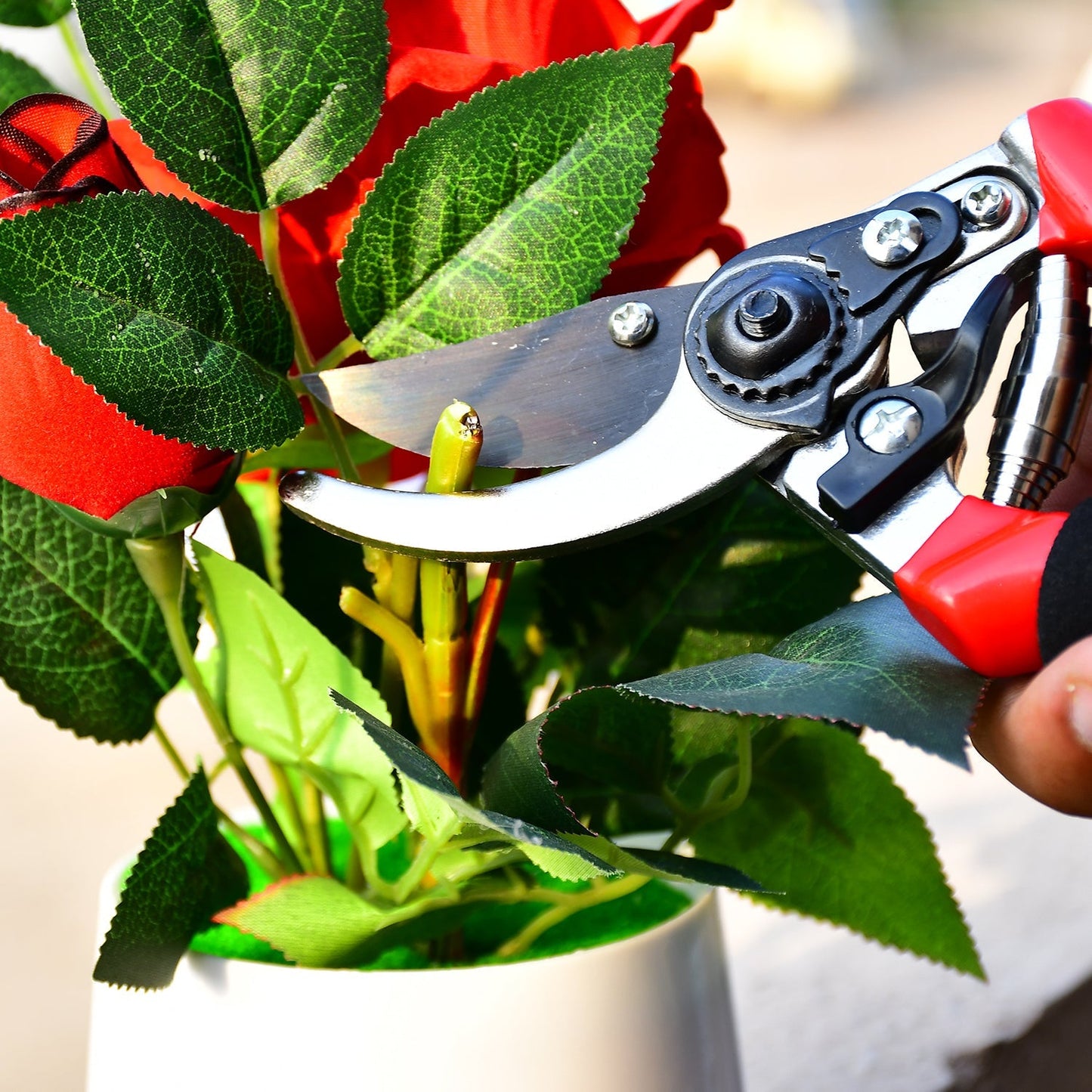 21Cm Red Garden Shears – Sharp Cutter Pruner Scissors for Gardening