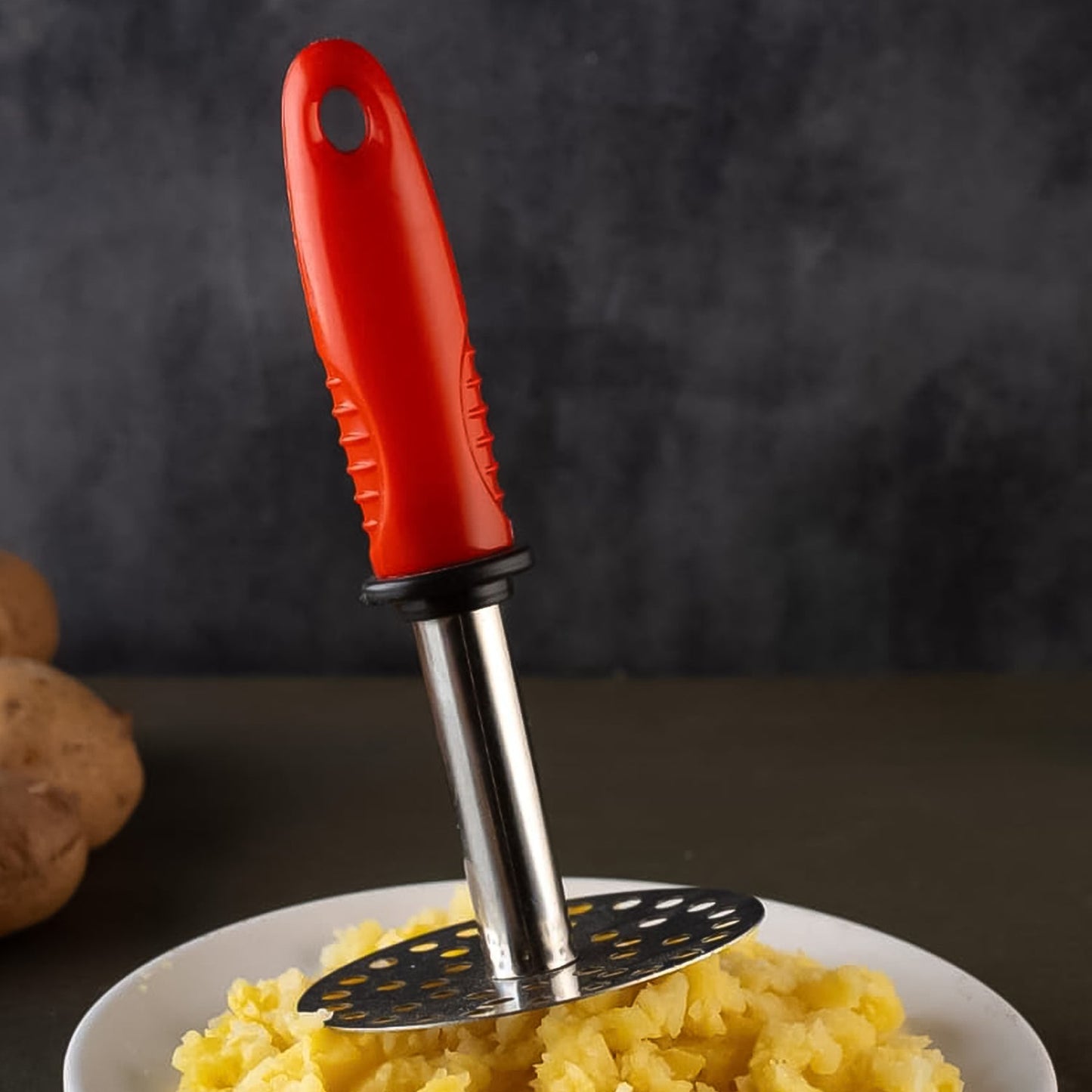 Stainless Steel Potato & Pav Bhaji Masher with Non-Slip Plastic Handle