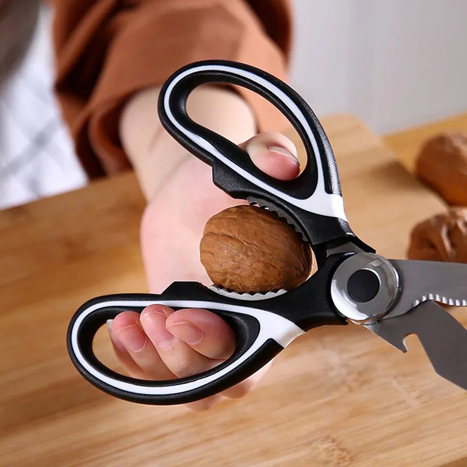 3-in-1 Stainless Steel Kitchen Scissors with Magnetic Holder