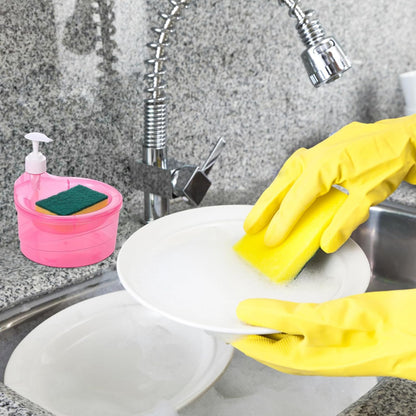 Double Layer Soap Dispenser with Pump & Sponge Holder for Kitchen