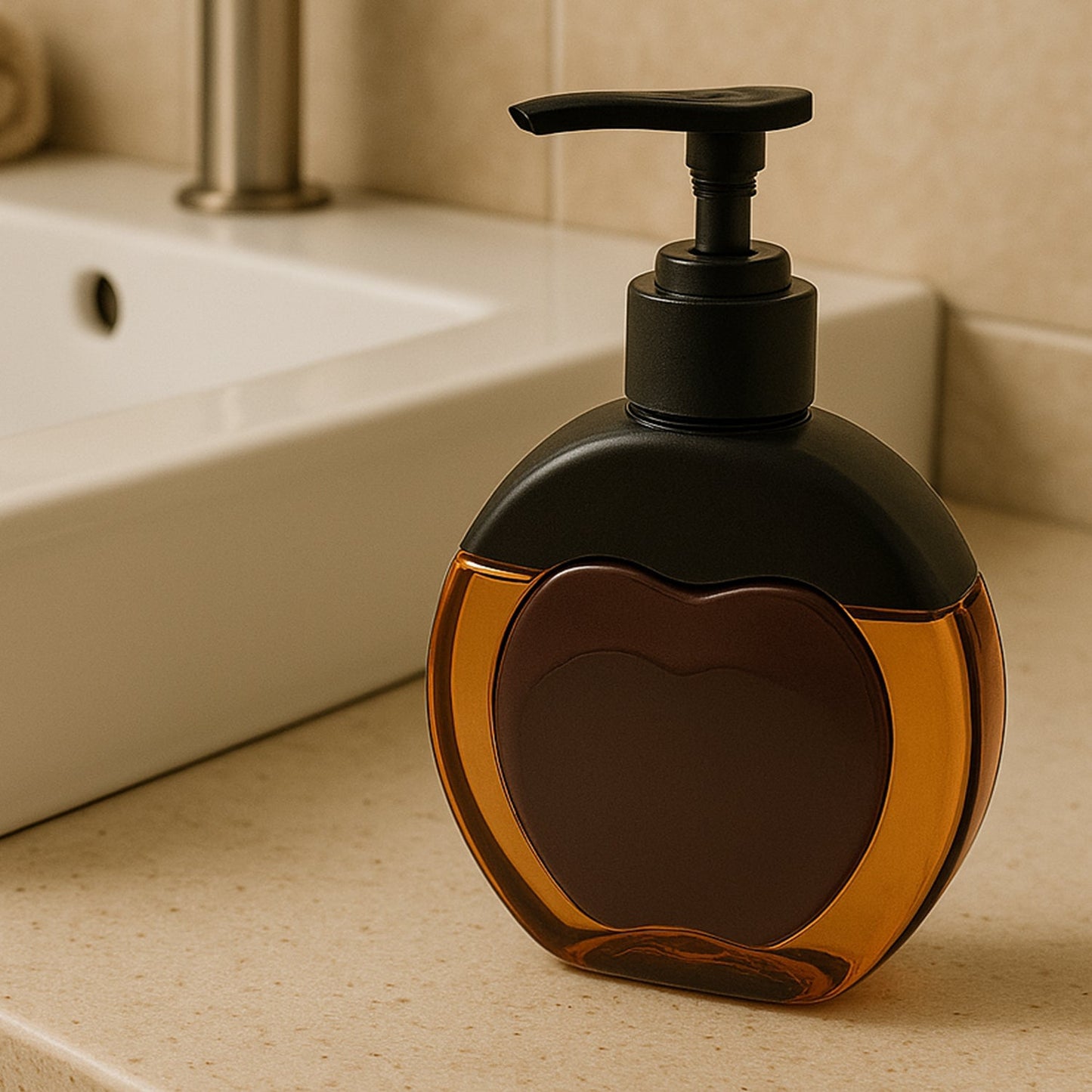 Refillable Apple-Shaped Liquid Soap Dispenser – 350 ML