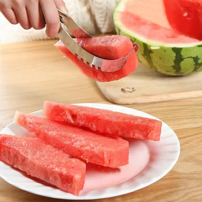 3-in-1 Stainless Steel Watermelon Slicer & Corer – Easy Fruit Cutter