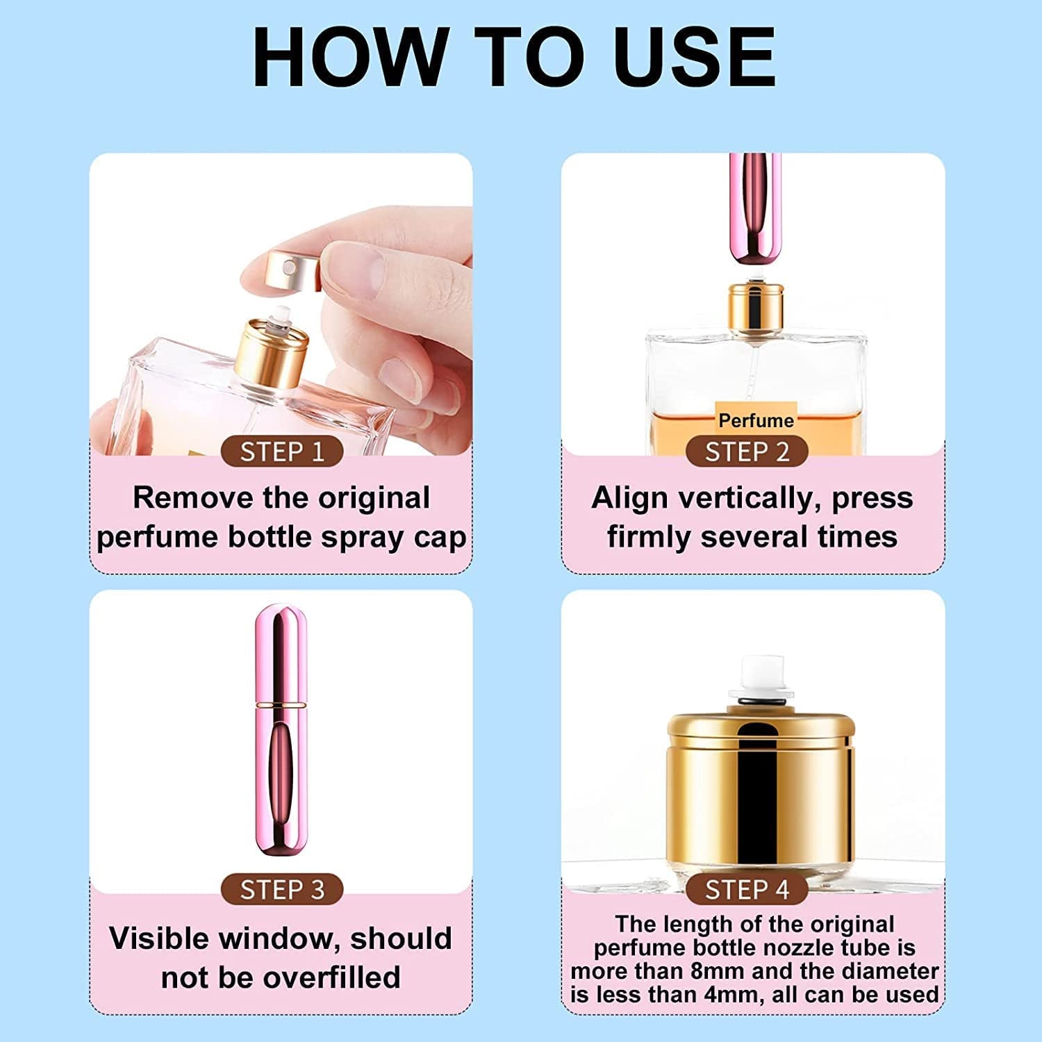 Mini Refillable Perfume Spray Bottle – Portable Travel Atomizer
