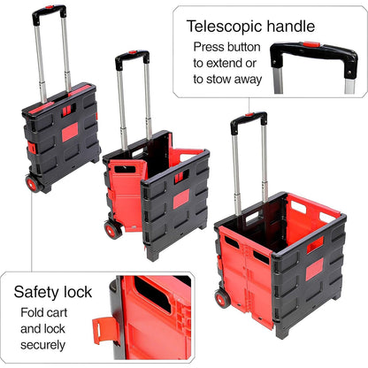 Foldable Grocery Trolley Cart – Portable & Lightweight Shopping Basket