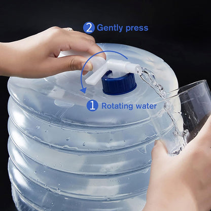 Outdoor Camping Collapsible Portable Water Container – 5L, BPA-Free with Tap Valve & Handle