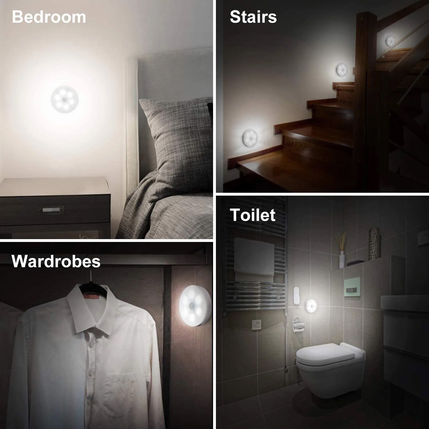 Round Shape 8 LED Motion Sensor Induction Light