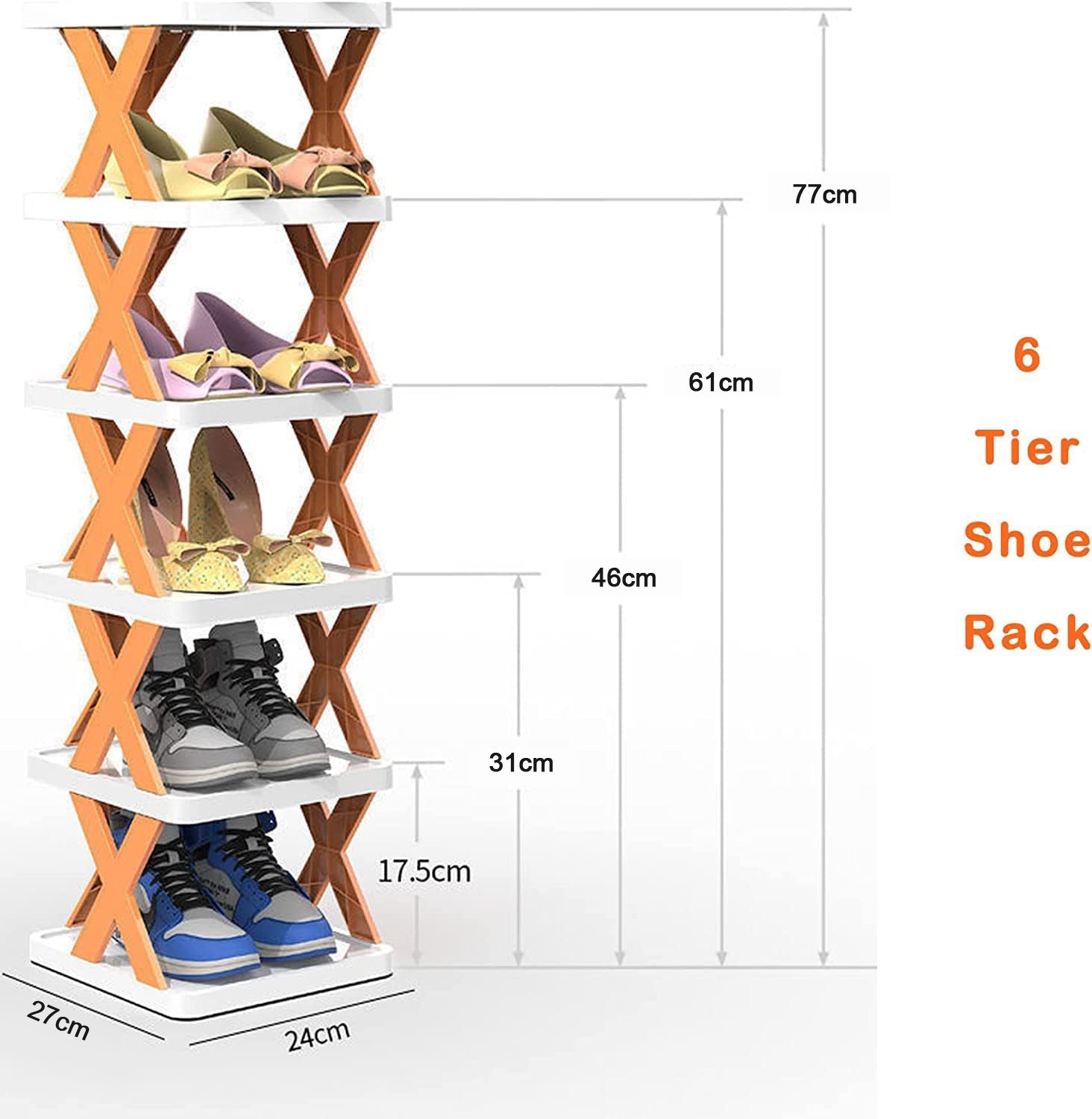 6-Tier Foldable Rack – Portable Storage Organizer for Home & Office