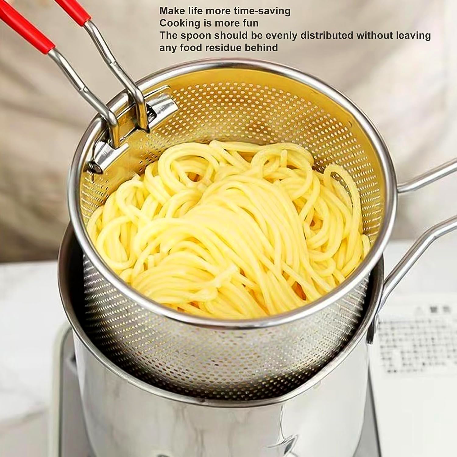 Small Deep Frying Pot with Strainer Basket for Oil-Saving Cooking