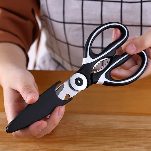 3-in-1 Stainless Steel Kitchen Scissors with Magnetic Holder