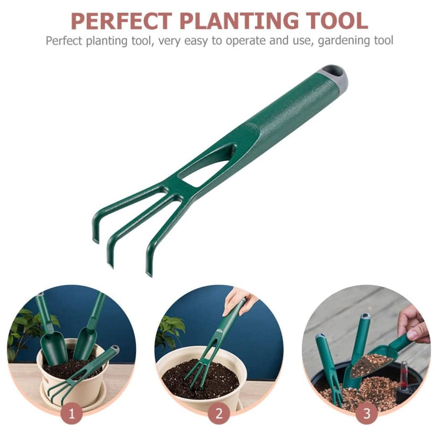 Heavy-Duty Garden Trowel & Hand Cultivator Set – Digging & Planting Tools - Set of 3